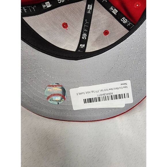 New Era New York Yankees White Red Size 8 Fitted Hat - Picture 7 of 7